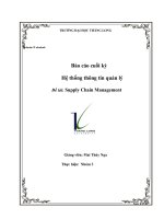 Hệ thống thông tin quản lý Đề tài Supply Chain Management