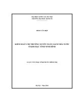 Kiểm soát chi thường xuyên Ngân sách nhà nước ở Kho bạc tỉnh Ninh Bình