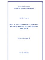 Phân lập tuyển chọn vi sinh vật có khả năng phân giải mạnh xenluloza từ phế phụ phẩm nông nghiệp