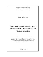 Công nghiệp hóa, hiện đại hóa nông nghiệp ở huyện Bố Trạch tỉnh Quảng Bình