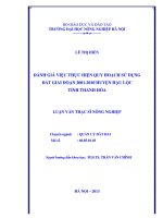 Đánh giá việc thực hiện quy hoạch sử dụng đất giai đoạn 2001 2010 huyện hậu lộc tỉnh thanh hoá