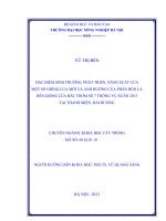 Đặc điểm sinh trưởng, phát triển, năng suất của một số giống lúa mới và ảnh hưởng của phân bón lá đến giống lúa bắc thơm số 7 trồng vụ xuân 2013 tại thanh miện, hải dương