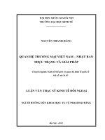 Quan hệ thương mại Việt Nam  Nhật Bản thực trạng và giải pháp  Luận văn ThS. Kinh tế 2013