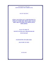 Nâng cao năng lực cạnh tranh của công ty TNHH việt thắng bắc giang trên một số tỉnh vùng đồng bằng sông hồng