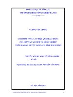 Giải pháp nâng cao hiệu quả hoạt động của hợp tác xã dịch vụ nông nghiệp trên địa bàn huyện nam sách tỉnh hải dương