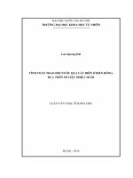 Tính toán trao đổi nước qua các biên ở biển Đông dựa trên số liệu nhiệt muối