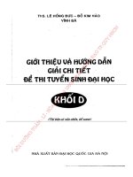 Hướng dẫn giải đề thi đại học