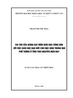 Vai trò của giảng dạy môn Giáo dục công dân với việc giáo dục đạo đức cho học sinh trung học phổ thông ở tỉnh Thái Nguyên hiện nay
