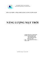 CÔNG NGHỆ XANH và NĂNG LƯỢNG SẠCH NĂNG LƯỢNG mặt TRỜI