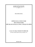 Chính sách an sinh xã hội đối với hộ nghèo trên địa bàn huyện Lệ Thủy, tỉnh Quảng Bình