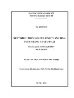 Xuất khẩu thủy sản của tỉnh Thanh Hóa Thực trạng và giải pháp