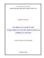 Tác động của cơ chế tự chủ và hoạt động của tổ chức KH & CN công lập nghiên cứu thăm dò