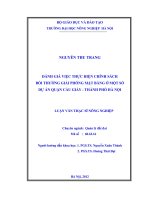 Đánh giá việc thực hiện chính sách bồi thường giải phóng mặt bằng ở một số dự án quận cầu giấy, thành phố hà nội
