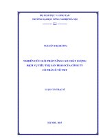 Nghiên cứu giải pháp nâng cao chất lượng dịch vụ tiêu thụ sản phẩm của công ty cổ phần ô tô TMT