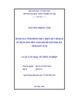 Đánh giá tình hình thực hiện quy hoạch sử dụng đất đến năm 2010 huyện đắc hà, tỉnh kon tum