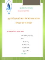 TÁI sử DỤNG bùn HOẠT TÍNH THẢI TRONG NHÀ máy sản XUẤT GIẤY và bột GIẤY