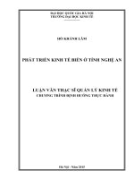 Phát triển kinh tế biển ở tỉnh Nghệ An  Luận văn ThS. Kinh doanh và quản lý