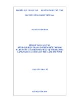 Đánh giá hiện trạng ô nhiễm môi trường và đề xuất các biện pháp bảo vệ môi trường làng nghề tái chế giấy phú lâm, bắc ninh