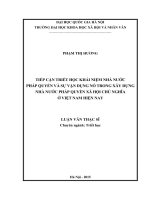 Tiếp cận triết học khái niệm nhà nước pháp quyền và sự vận dụng nó trong xây dựng nhà nước pháp quyền xã hội chủ nghĩa ở Việt Nam hiện nay