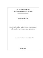 Nghiên cứu, đánh giá tổng hợp chất lượng môi trường không khí khu vực hà nội