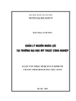 Quản lý nguồn nhân lực tại Trường Đại học Mỹ thuật Công nghiệp