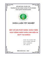 Khóa luận tốt nghiệp một số GIẢI PHÁP NHẰM  HOÀN THIỆN HOẠT ĐỘNG NHẬP KHẨU LINH KIỆN XE BUÝT tại SAMCO