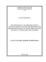 Phát triển dịch vụ tài chính phái sinh của Ngân hàng thương mại Việt Nam trong bối cảnh hội nhập Kinh tế quốc tế  Trường hợp Ngân hàng TMCP Đầu tư và Phát triển Việt Nam (BIDV)