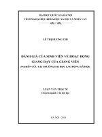 Đánh giá của sinh viên về hoạt động giảng dạy của giảng viên (Nghiên cứu tại trường Đại học Lao động Xã hội)
