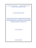 Đánh giá thực trạng và định hướng phát triển hệ thống điểm dân cư theo hướng nông thôn mới huyện bảo thắng   tỉnh lào cai
