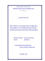 Thực trạng và giải pháp nâng cao hiệu quả hoạt động của văn phòng đăng ký quyền sử dụng đất huyện giao thuỷ tỉnh nam định
