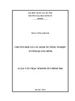 Chuyển đổi cơ cấu kinh tế nông nghiệp ở tỉnh Quảng Bình