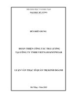 Luận văn thạc sĩ Hoàn thiện công tác trả lương tại công ty TNHH Việt Nam Knitwear (full)