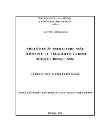 Thu hút dự án theo cơ chế phát triển sạch ở Trung Quốc và kinh nghiệm cho Việt Nam