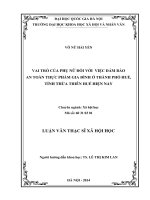 Vai trò của phụ nữ đối với việc đảm bảo an toàn thực phẩm gia đình ở Thành phố Huế, tỉnh Thừa Thiên Huế hiện nay