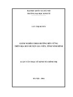 Giảm nghèo theo hướng bền vững trên địa bàn huyện Gia Viễn tỉnh Ninh Bình