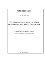 Văn hóa kinh doanh trong các lễ hội truyền thống trên địa bàn tỉnh Bắc Ninh