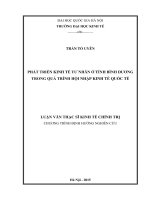 Phát triển kinh tế tư nhân ở tỉnh Bình Dương trong quá trình hội nhập kinh tế quốc tế