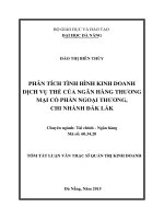 Phân tích tình hình kinh doanh dịch vụ thẻ của ngân hàng TMCP ngoại thương, chi nhánh Đăk Lăk