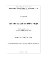 Xúc tiến du lịch tỉnh Ninh Thuận Luận văn ThS. Du lịch.PDF