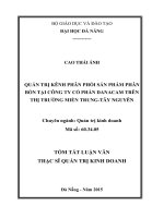 Quản trị kênh phân phối sản phẩm phân bón tại công ty cổ phần DANACAM trên thị trường Miền Trung - Tây Nguyên