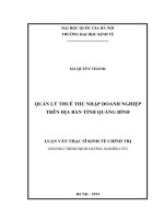 Quản lý thuế thu nhập doanh nghiệp trên địa bàn tỉnh Quảng Bình  Luận văn ThS. Kinh tế