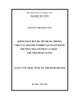Luận văn thạc sĩ Kiểm soát rủi ro tín dụng trong cho vay doanh nghiệp tại ngân hàng TMCP Á Châu, chi nhánh Đà Nắng (full)