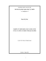 Nghiên cứu biến động chất lượng nước vùng cửa sông ven biển tỉnh Quảng Bình
