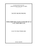 Tổng hợp MnO2 dạng nano để xử lí các chất hữu cơ