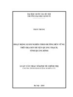 Hoạt động giảm nghèo theo hướng bền vững trên địa bàn huyện Quảng Trạch, tỉnh Quảng Bình