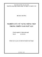 Nghiên cứu từ vựng tiếng Việt trong Thiên Nam ngữ lục