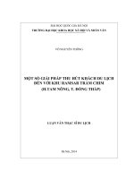 Một số giải pháp thu hút khách du lịch đến với khu Ramsar Tràm Chim ( Huyện Tam Nông, Tỉnh Đồng Tháp)  Luận văn ThS. Du lịch
