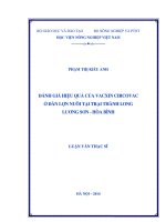 Đánh giá hiệu quả của vacxin circovac ở đàn lợn nuôi tại trại thành long lương sơn   hòa bình