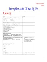 Trắc nghiệm ôn thi ĐH môn Lý,Hóa