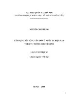 Xây dựng đời sống văn hóa ở nước ta hiện nay theo tư tưởng Hồ Chí Minh